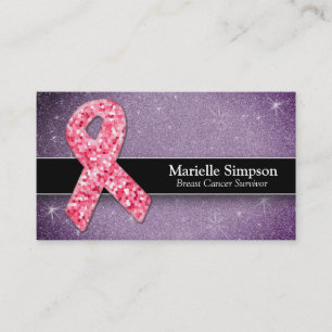 Shock rosa Glitter Life Coach Survivor Breast Canc Visitkort