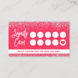 Shock rosa Glitter Nail Artist Beauty Salon Lojalitetskort