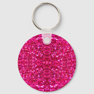 shock rosa glitter nyckelring