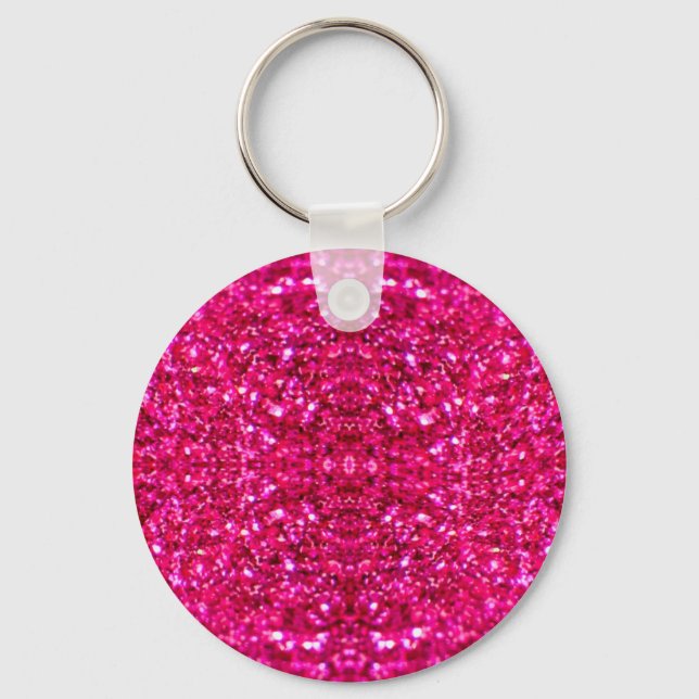 shock rosa glitter nyckelring (Framsida)