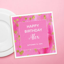 Shock rosa Glitter överraskande Födelsedagsfest