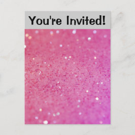 Shock rosa Glitter - Shiny, Sparkles Inbjudan Vykort