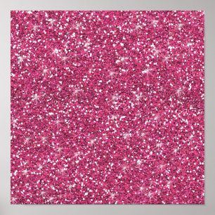 Shock rosa Glitter tryckt Poster