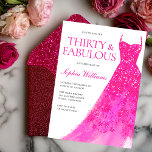 Shock rosa Gnistra Dress 30års födelsedag Party Inbjudningar<br><div class="desc">Shock rosa Gnistra Dress 30års födelsedag Party 30 & Fabulous-inbjudningsvarianter till inbjudan och matchande artiklar i vår butik</div>
