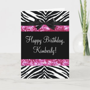 Shock rosa Gnistra Zebra Girly Girl Kort