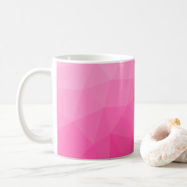Shock rosa Gradient Geometric Mesh Mönster Kaffemugg (Med munk)