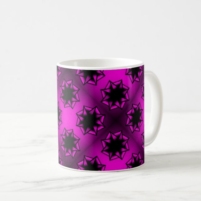 Shock rosa Gradient Star Bow Kaffemugg (Framsida höger)