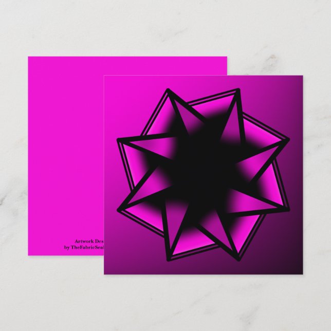 Shock rosa Gradient Star Bow Kort (Fram/baksida)