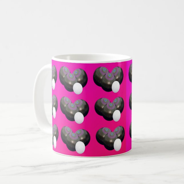 Shock rosa Gräsmatta Bowls, Kaffe Mugg (Framsida vänster)