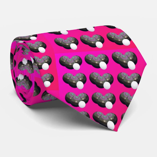 Shock rosa Gräsmatta Bowls, Neck Tie Slips (Rullad)