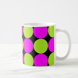 Shock rosa & grön polka dots för limefrukt kaffemugg