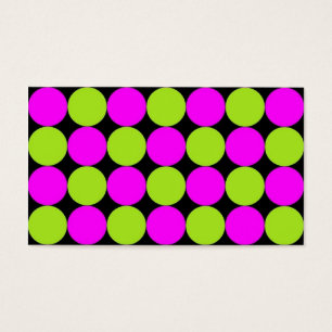Shock rosa & grön polka dots för limefrukt visitkort