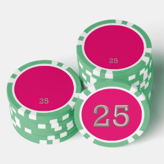 Shock rosa grönt 25 stripe-poker chip poker marker