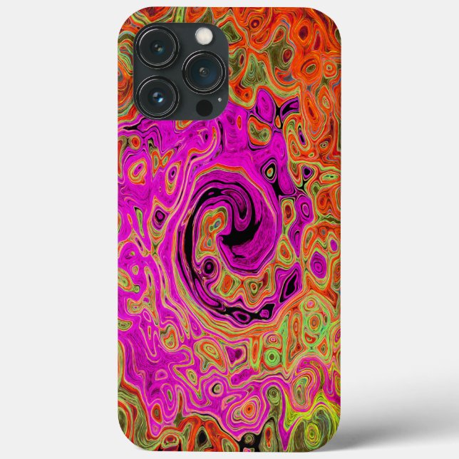 Shock rosa Groovy Abstrakt Retro Liquid Swirl (Baksida)