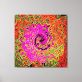 Shock rosa Groovy Abstrakt Retro Liquid Swirl Canvastryck