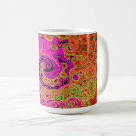 Shock rosa Groovy Abstrakt Retro Liquid Swirl Kaffemugg
