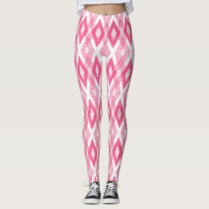 Shock rosa Grunge Harlequin Mönster Leggings