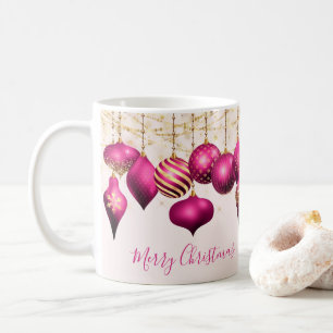Shock rosa Guld Ornaments God jul Kaffemugg