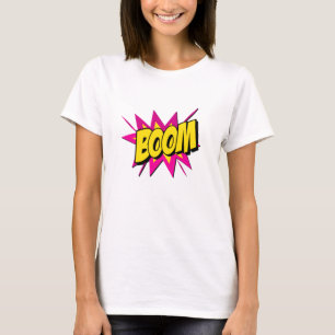 Shock rosa Gult för återskapande av Stil-popup-bil T Shirt