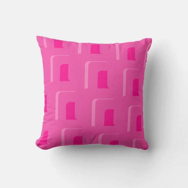 Shock rosa Gult Retro Geometric Mönster Kudde (Framsida)