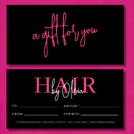 Shock rosa Hair Salon Monogram Gift-certifikat