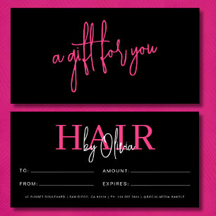 Shock rosa Hair Salon Monogram Gift-certifikat