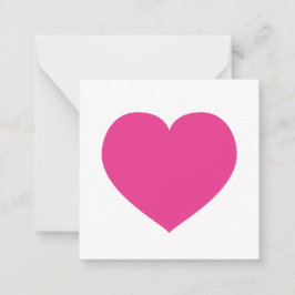 Shock rosa Heart Kärlek Note Sweet Modern Anteckningskort