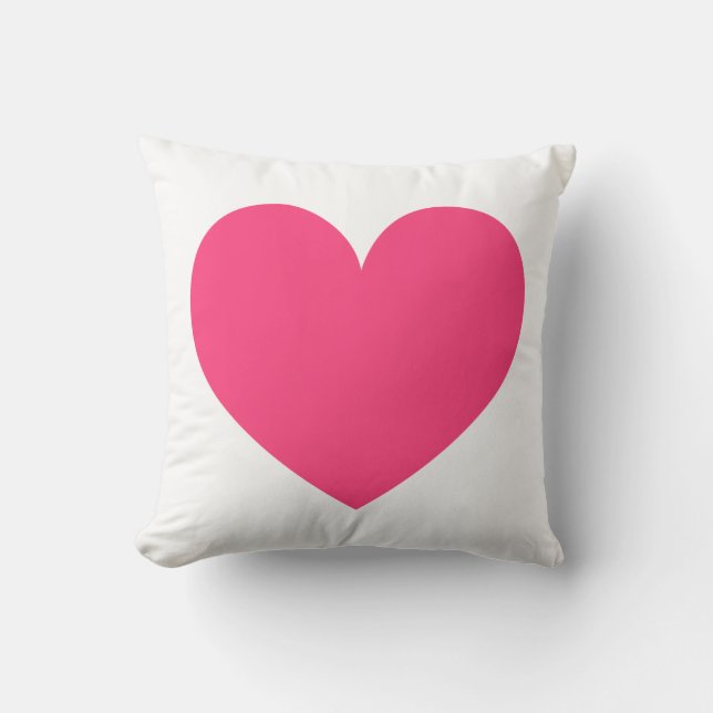 Shock rosa Heart med Polka dots Mönster Pillow Kudde (Framsida)