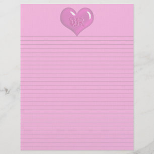 Shock rosa Heart Monogram (tillval) Linjer