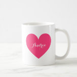 Shock rosa Heart-Personlig, skript Mugg<br><div class="desc">Modern och söt runda mugg med ett shock rosa moderna kalligrafiskript. Mugg kommer att bli perfekt som gåva. Liknande artiklar och andra färg finns tillgängliga.</div>
