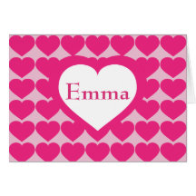 Shock rosa Hearts Mönster - Personlig Heart