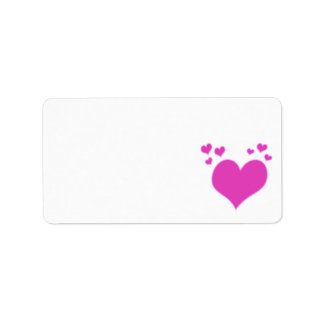 Shock rosa Hearts Valentine Day Bröllop etc. Adressetikett