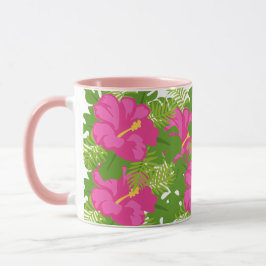 SHOCK ROSA HIBISCUS FLOWER MUGG