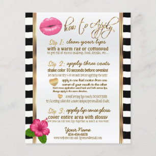 Shock rosa Hibiscus och Rand Lip Instructions Flygblad