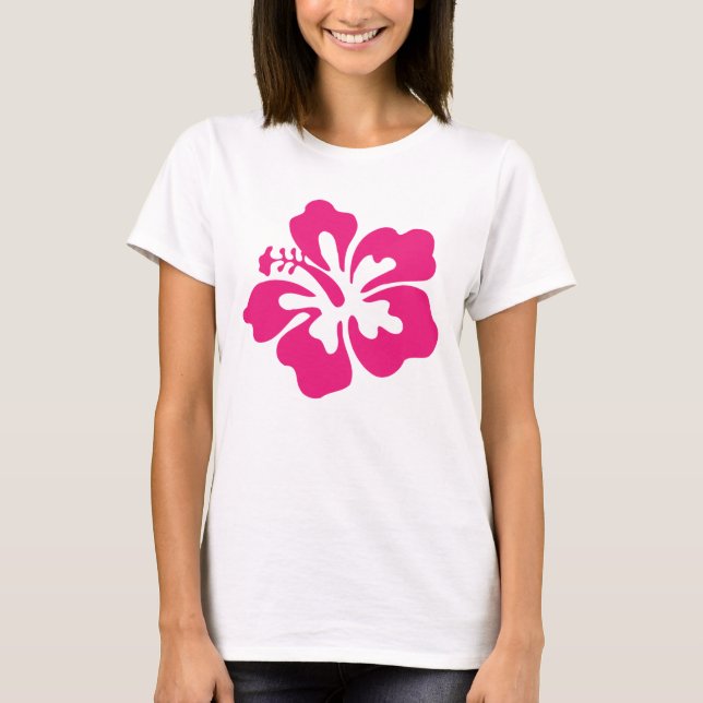 shock rosa Hibiscus T Shirt (Framsida)