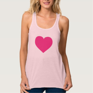 Shock rosa hjärt-T-Shirt Linne Med Racerback