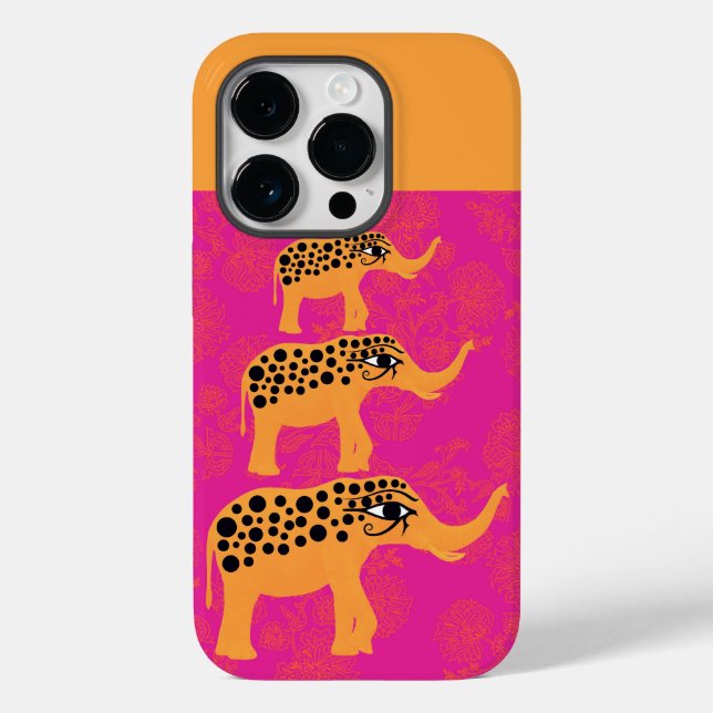 Shock rosa Horus-Öga Elephants iphone case (Baksida)