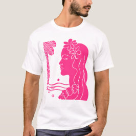 Shock rosa Hula Girl Head T-Shirt