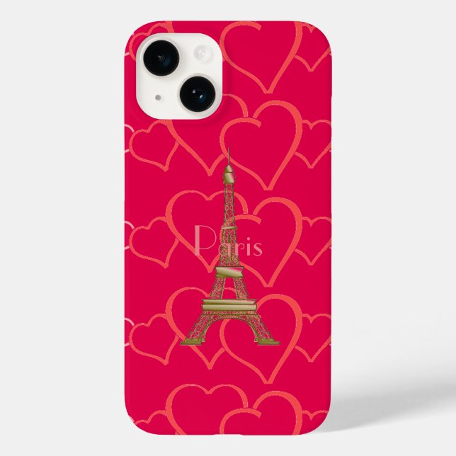 Shock rosa, i Kärlek Paris Fodral-Mate iphone case (Baksida)
