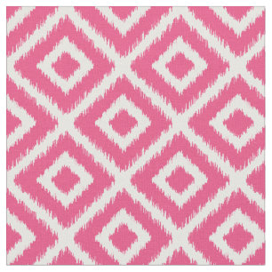 Shock rosa Ikat Diamonds Tyg