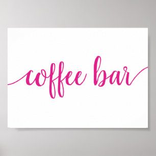 Shock rosa Kalligrafi Bubblegum Kaffe Pub-tecken Poster