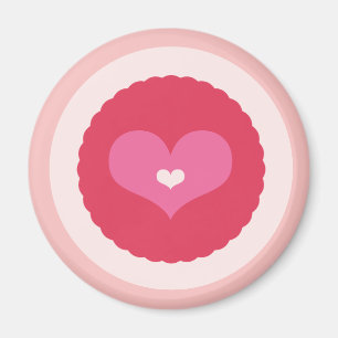 Shock rosa Kärlek Scalloped Valentine Day Magnet