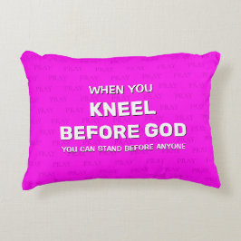 Shock rosa KNEEL FÖRE GOD Prayer accent Pillow Prydnadskudde
