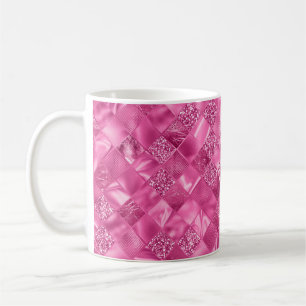 Shock rosa, kvadratisk kvadrat med flera Struktur Kaffemugg