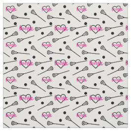 Shock rosa Lacrosse Sticks and Hearts Mönster Tyg