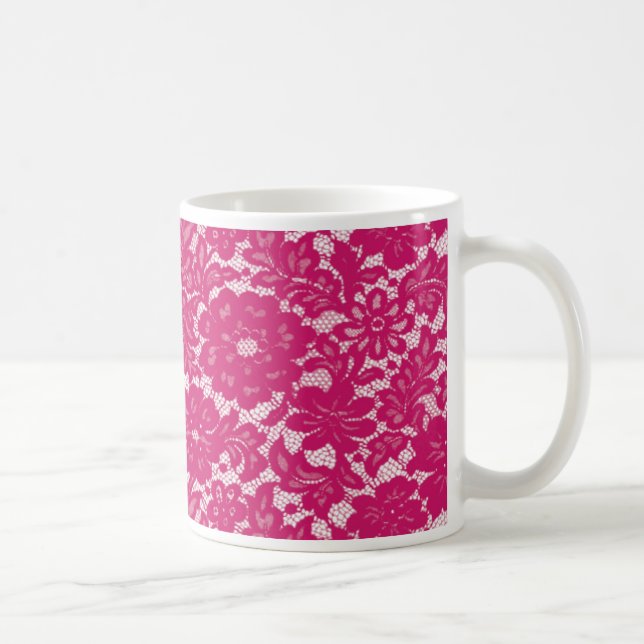 Shock rosa lacy kaffemugg (Höger)
