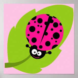 Shock rosa Ladybug Poster