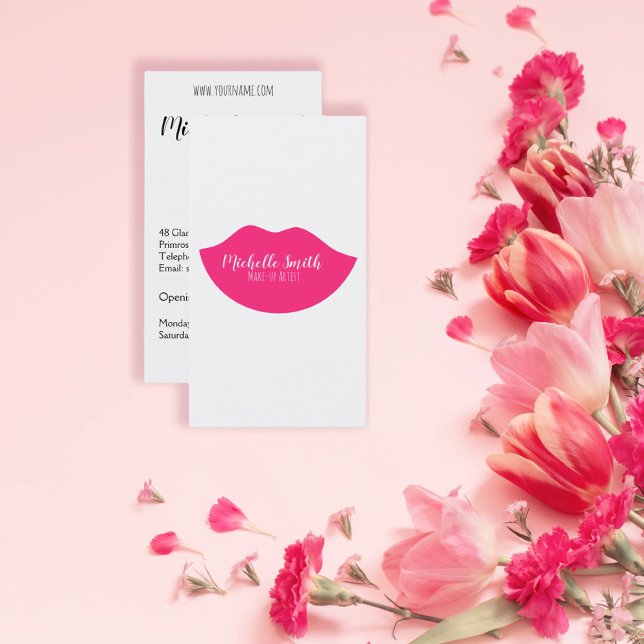 Shock rosa läppar designkonstnär visitkort (Skapare uppladdad)