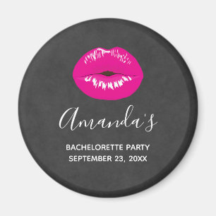 Shock rosa Läppar Glamous Illustration Bachelorett Magnet