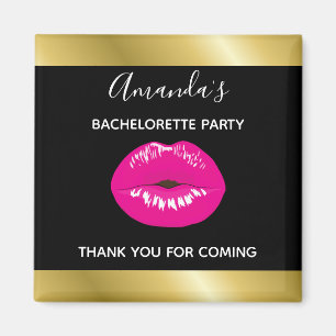 Shock rosa Läppar Glamous Illustration Bachelorett Magnet